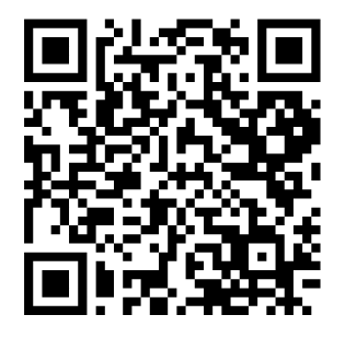 رمز QR أبيض وأسود يتكون من أنماط مربعة على خلفية بيضاء.