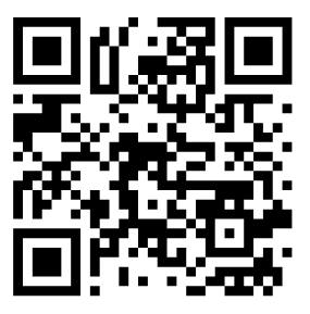 A black and white QR code displayed on a white background.