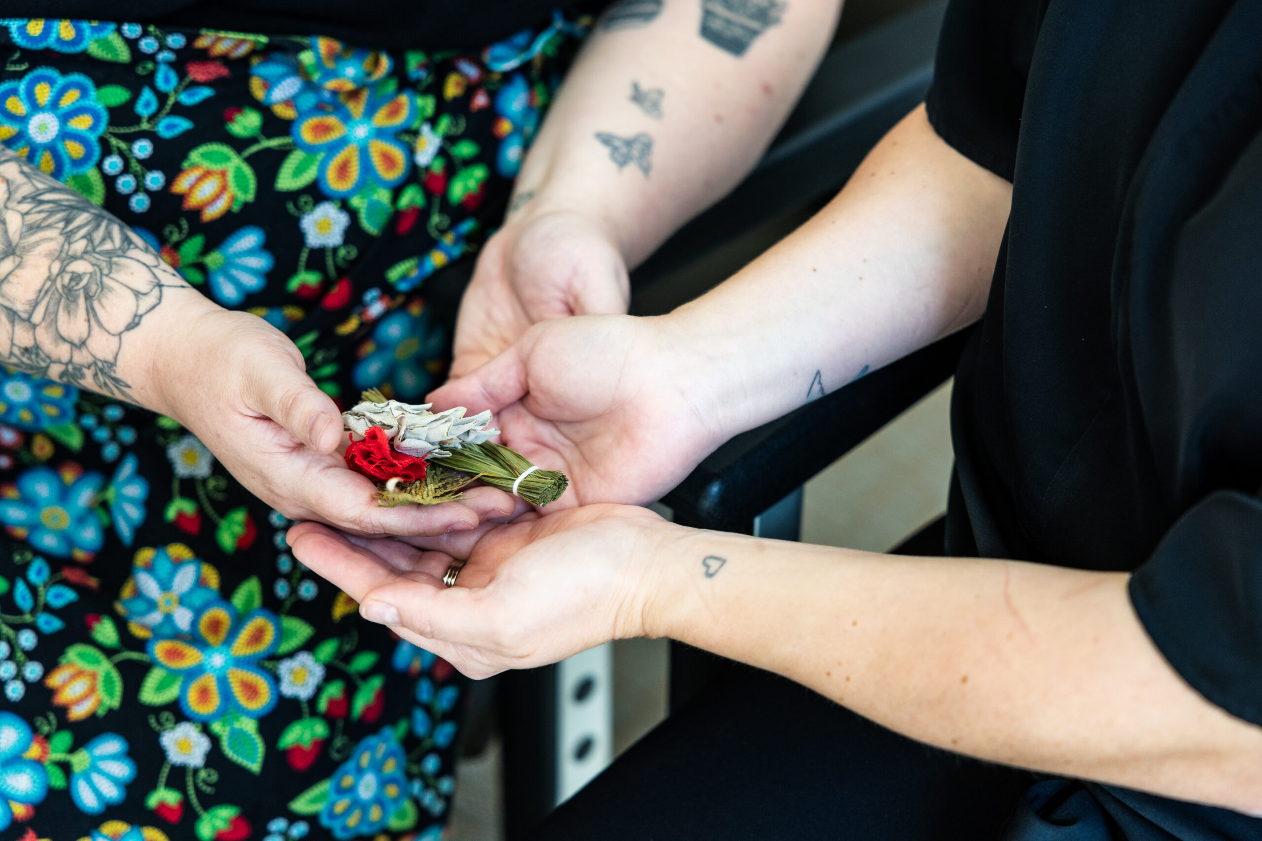 Laba qaybood oo gacmood ah ayaa haya daawooyinka dhaqameed ee dadka asaliga ah.